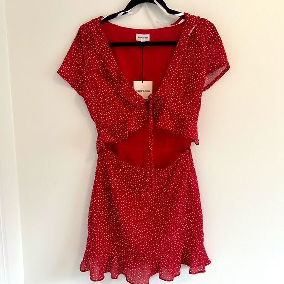 NWT Superdown Revolve Mercy Polka Dot Dress Red Size Small - Picture 3 of 16